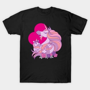 Unicorn mom with unicorn daughters T-Shirt